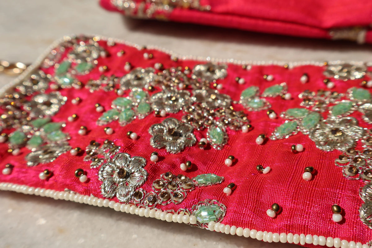 Gulaabi Khwaab Set | Red Embroidered Blouse and Sling Bag