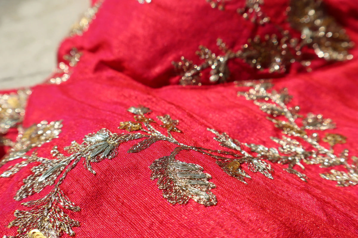 Gulaabi Khwaab Set | Red Embroidered Blouse and Sling Bag