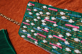 Hariyali Saaj Mobile Sling Bag | Green Sequin Pearl
