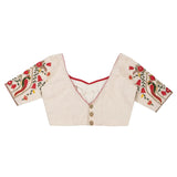 Ivory Shade Mayur Embroidery Blouse.