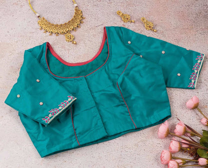 Jade Green Pearl Blouse – Where Grace Meets Glow.