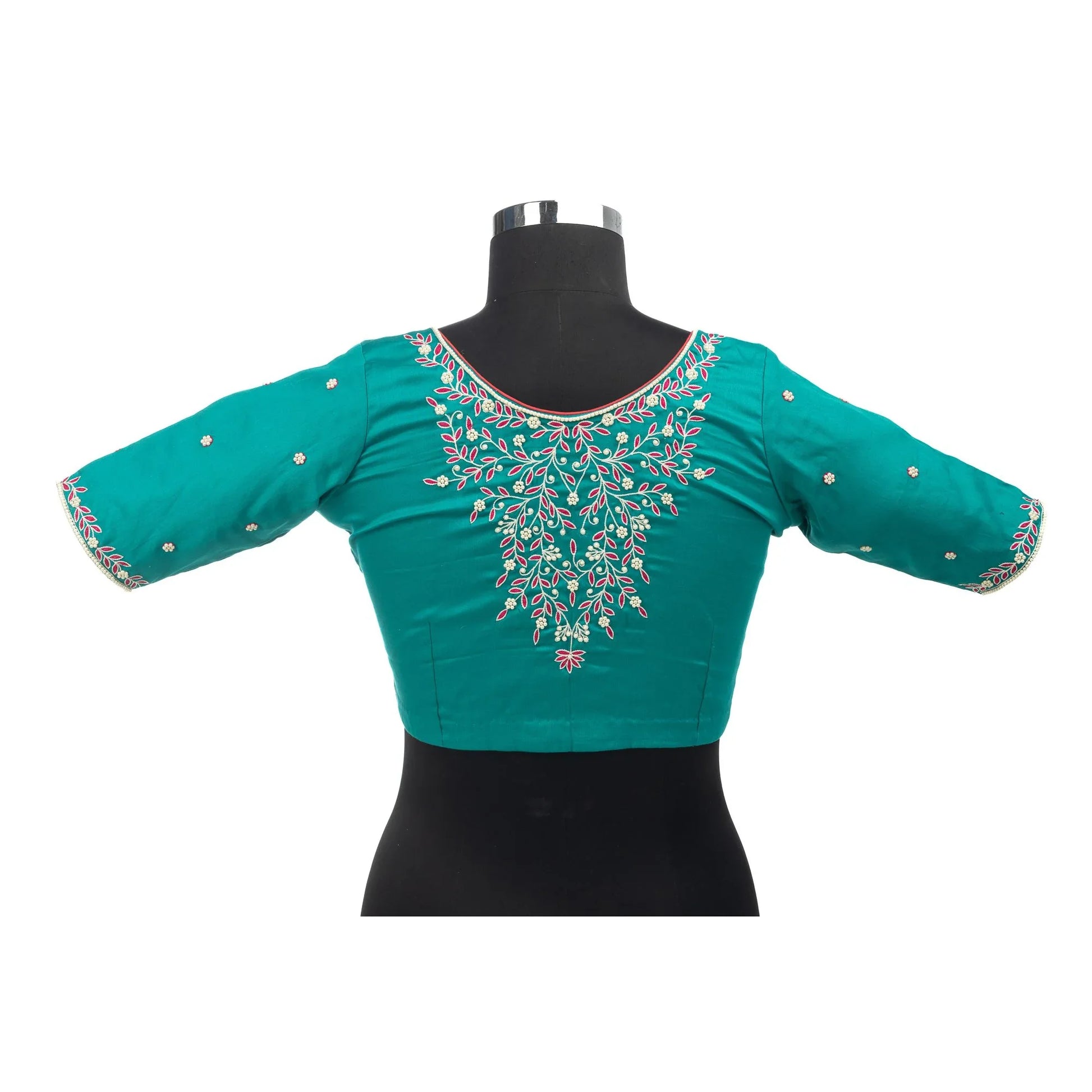 Jade Green Pearl Blouse – Where Grace Meets Glow.