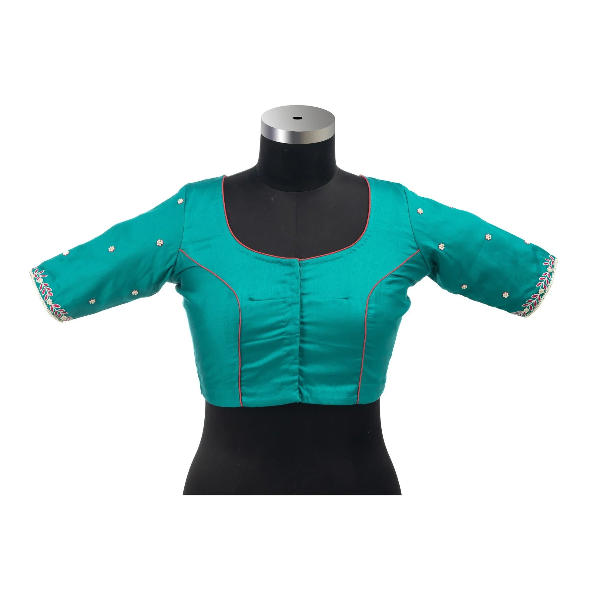 Jade Green Pearl Blouse – Where Grace Meets Glow.