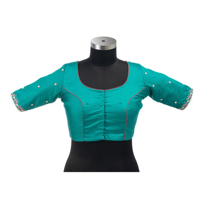 Jade Green Pearl Blouse – Where Grace Meets Glow.