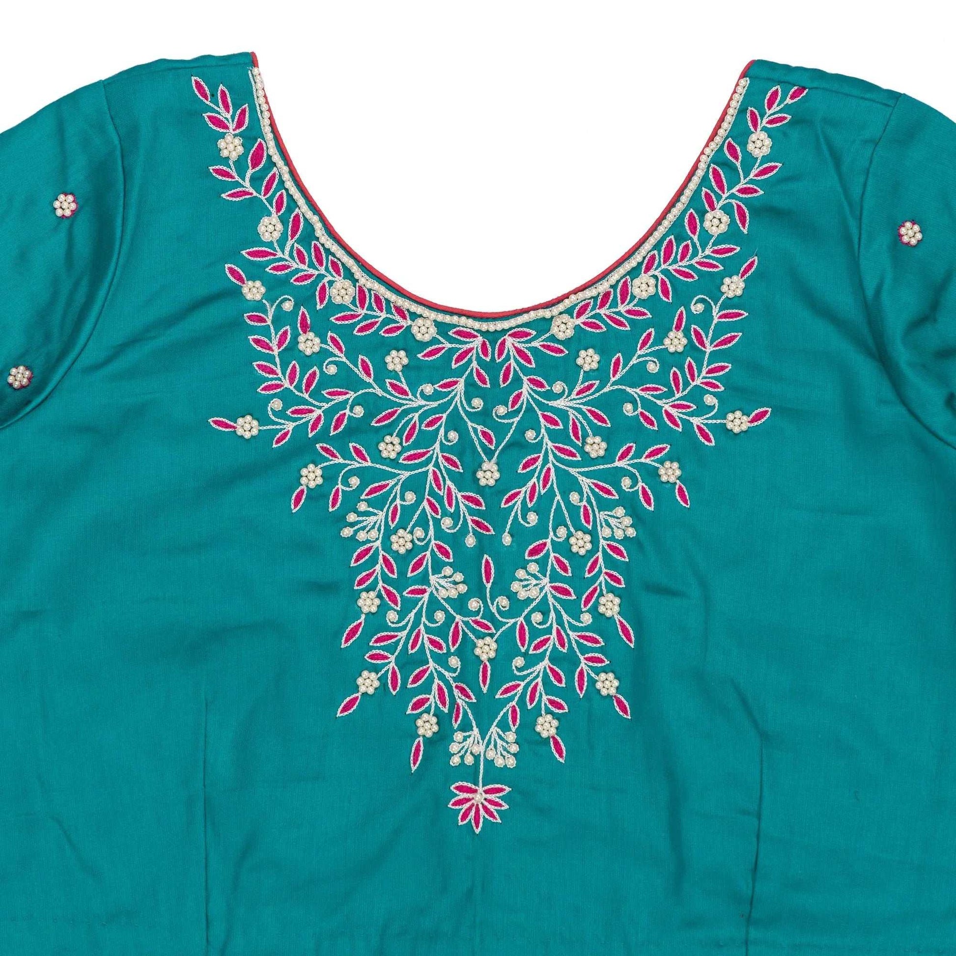 Jade Green Pearl Blouse – Where Grace Meets Glow.