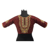 Maroon Shade Floral Blouse by Kizmit.