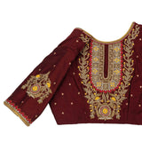 Maroon Shade Floral Blouse by Kizmit.
