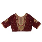 Maroon Shade Floral Blouse by Kizmit.
