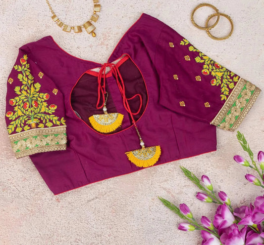 Midnight Shade Embroidery Blouse.