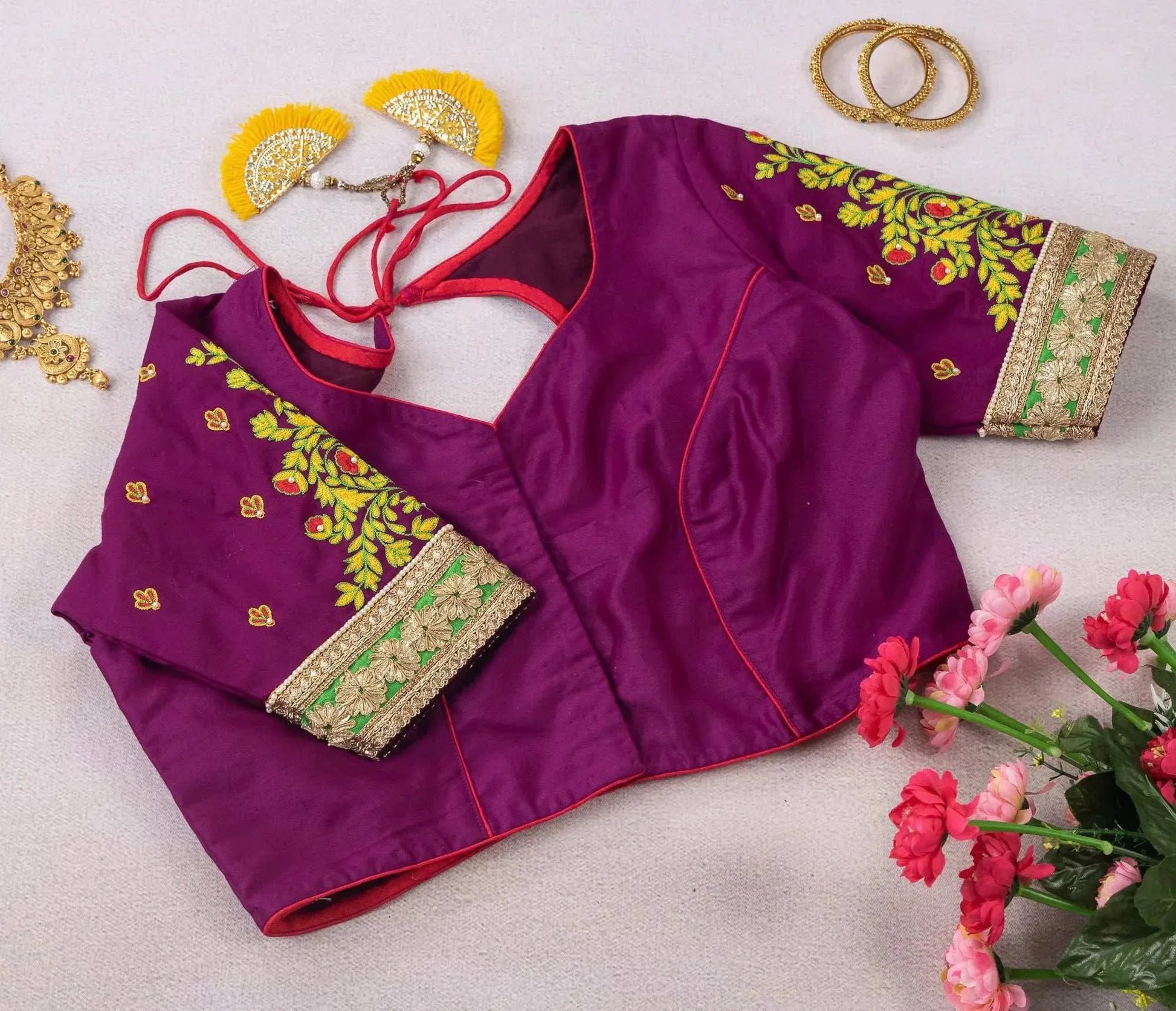 Midnight Shade Embroidery Blouse.