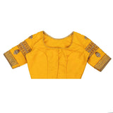 Pila Jhumka Blouse Handcrafted Chrome Yellow Designer Blouse.