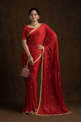 Red Shade Chand Ka Tukda Blouse.