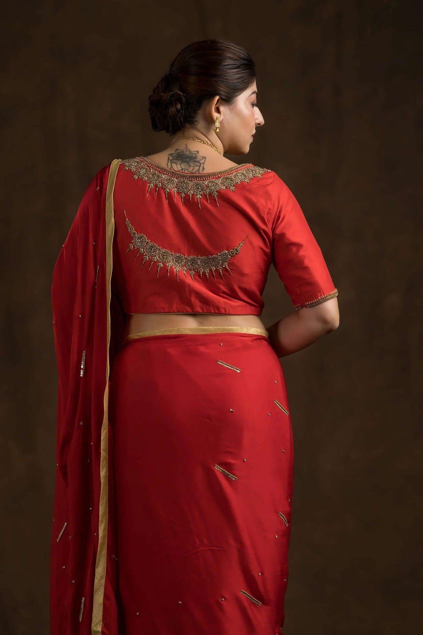 Red Shade Chand Ka Tukda Blouse.