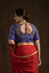 Irish Purple Shaded Mughal Floral Motifs Blouse.