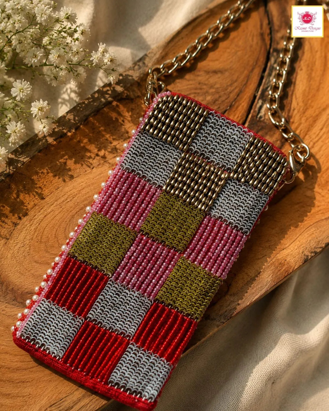 Rose Mosaic Hand Embroidered Designer Sling Bag