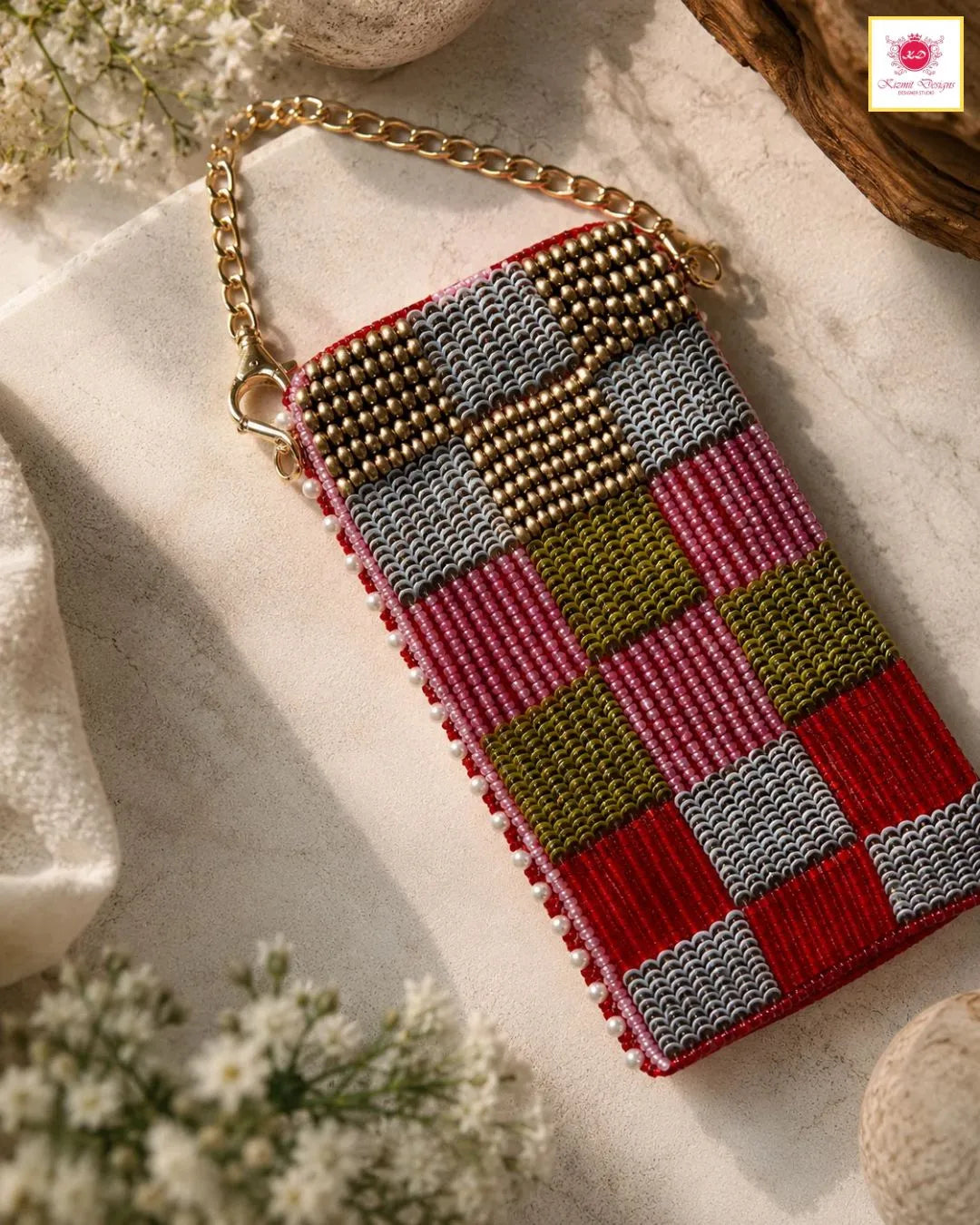 Rose Mosaic Hand Embroidered Designer Sling Bag