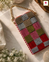 Rose Mosaic Hand Embroidered Designer Sling Bag