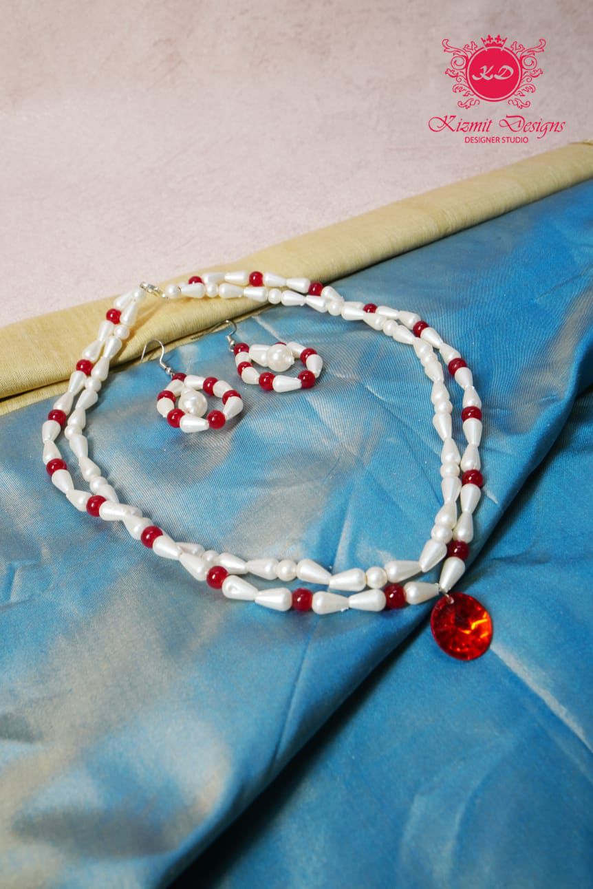 Scarlet Pearl Radiance Handcrafted Jewellery.