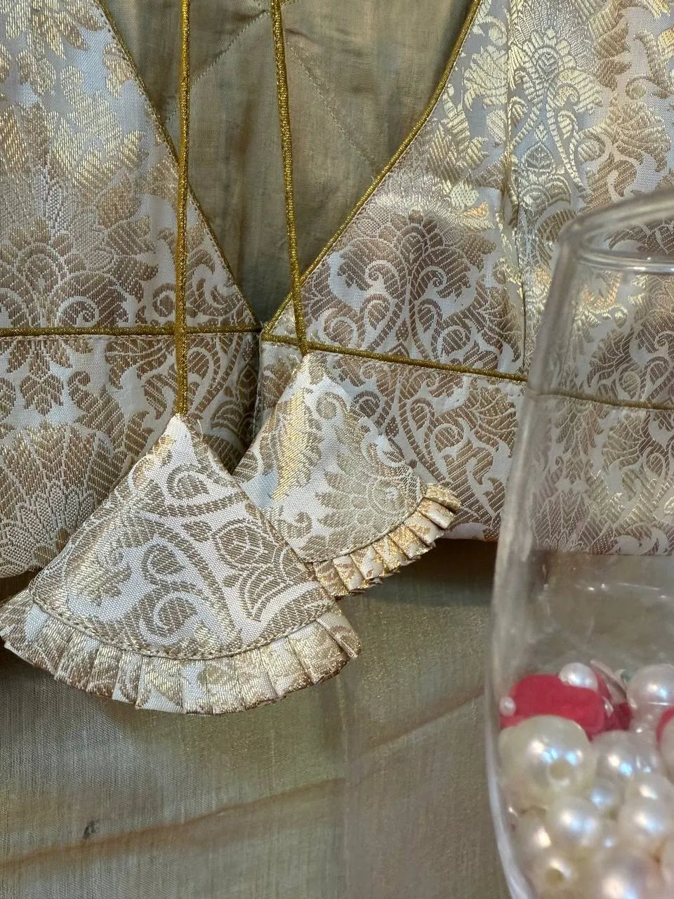 Ivory Gold Brocade Blouse