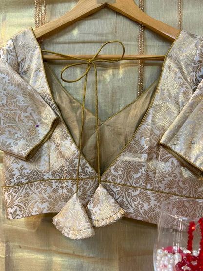 Ivory Gold Brocade Blouse