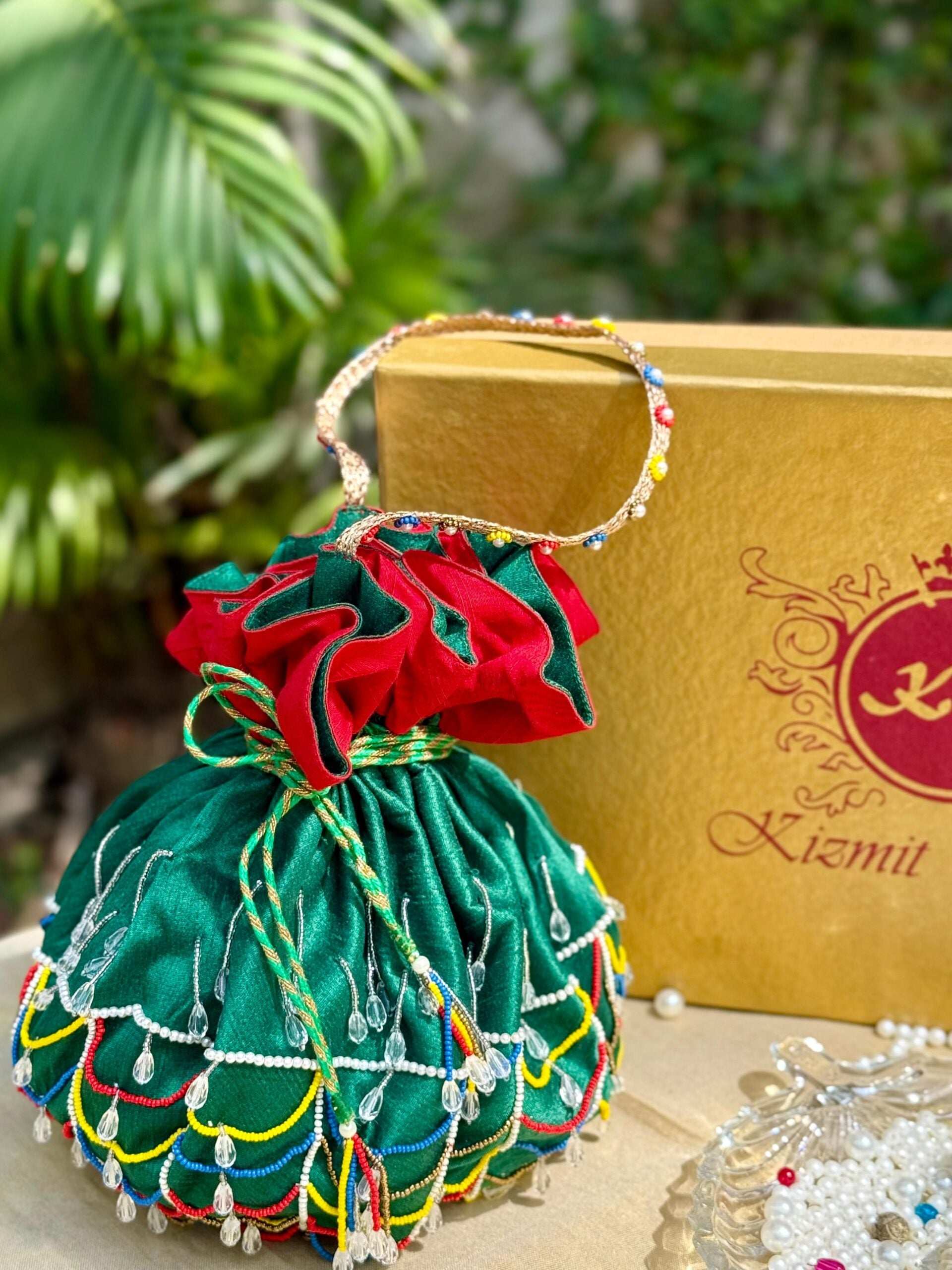 Mevrika Handcrafted Beaded Potli Bag.