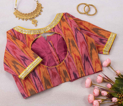 Wine Shade Ikkat Blouse | Shop Now.