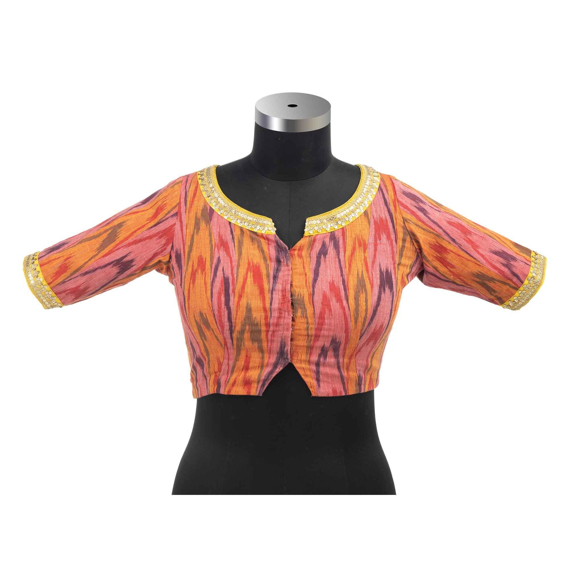 Wine Shade Ikkat Blouse | Shop Now.