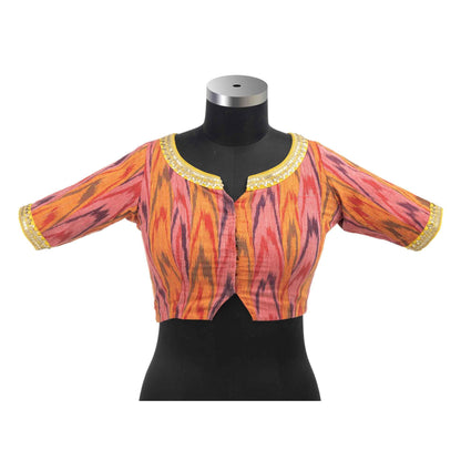 Wine Shade Ikkat Blouse | Shop Now.