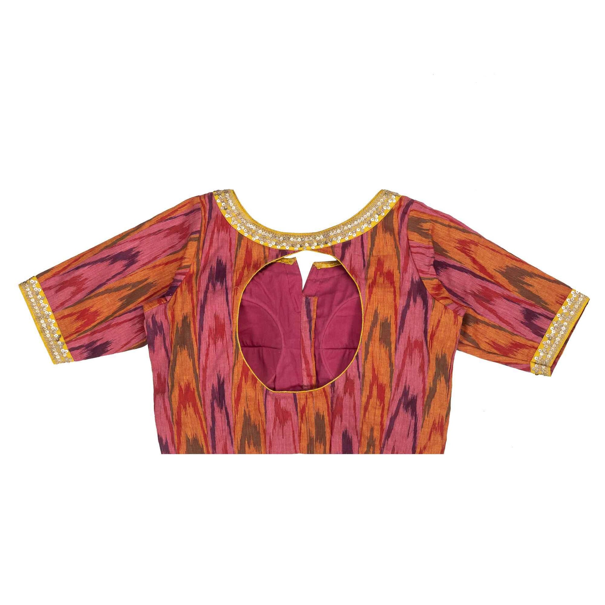 Wine Shade Ikkat Blouse | Shop Now.