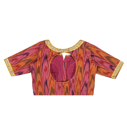 Wine Shade Ikkat Blouse | Shop Now.