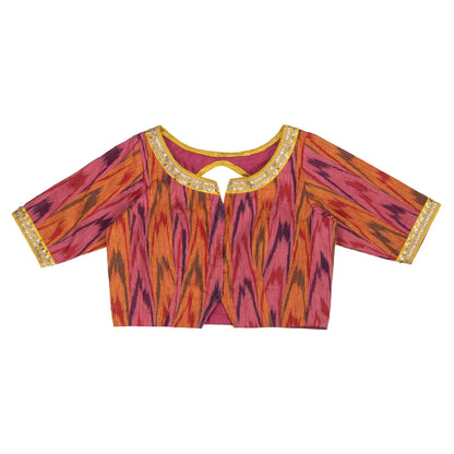 Wine Shade Ikkat Blouse | Shop Now.