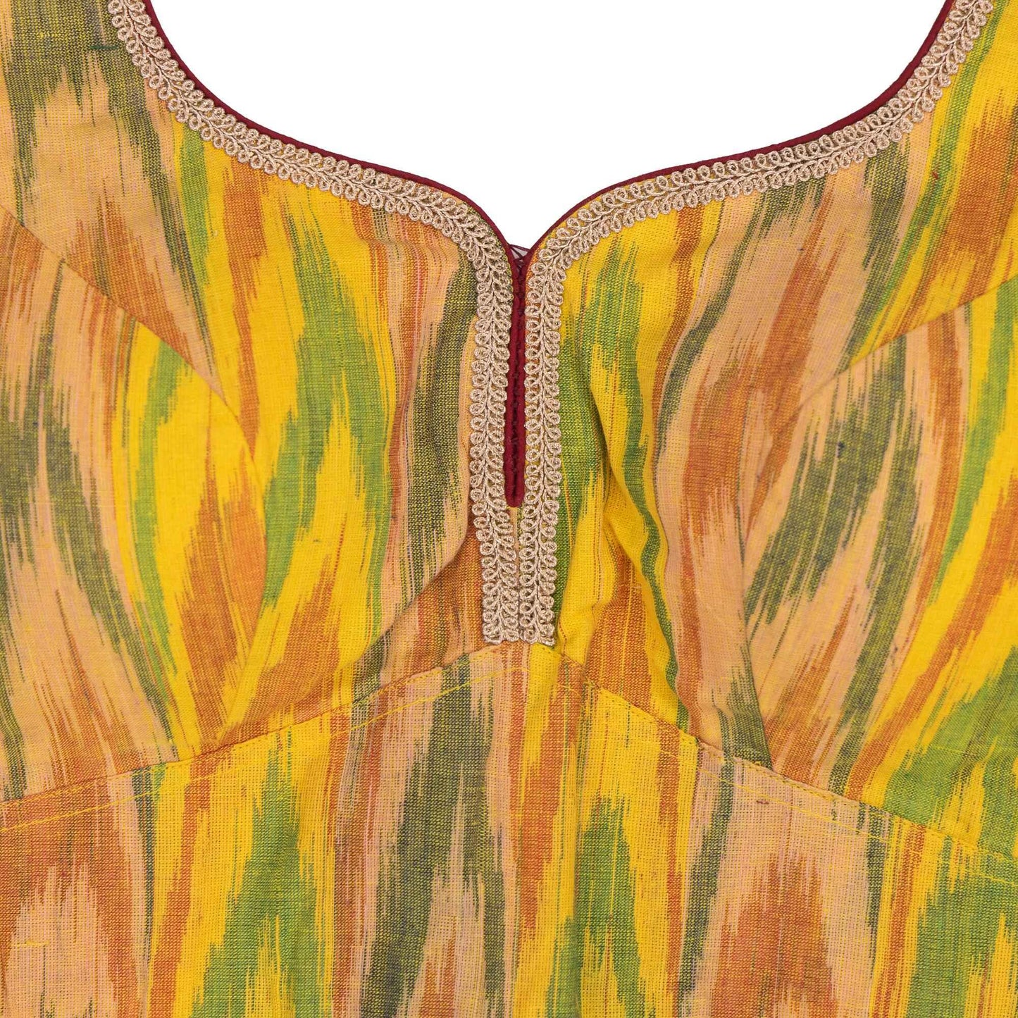 Yellow Ikkat Blouse | Shop Now.