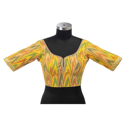 Yellow Ikkat Blouse | Shop Now.
