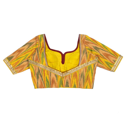 Yellow Ikkat Blouse | Shop Now.