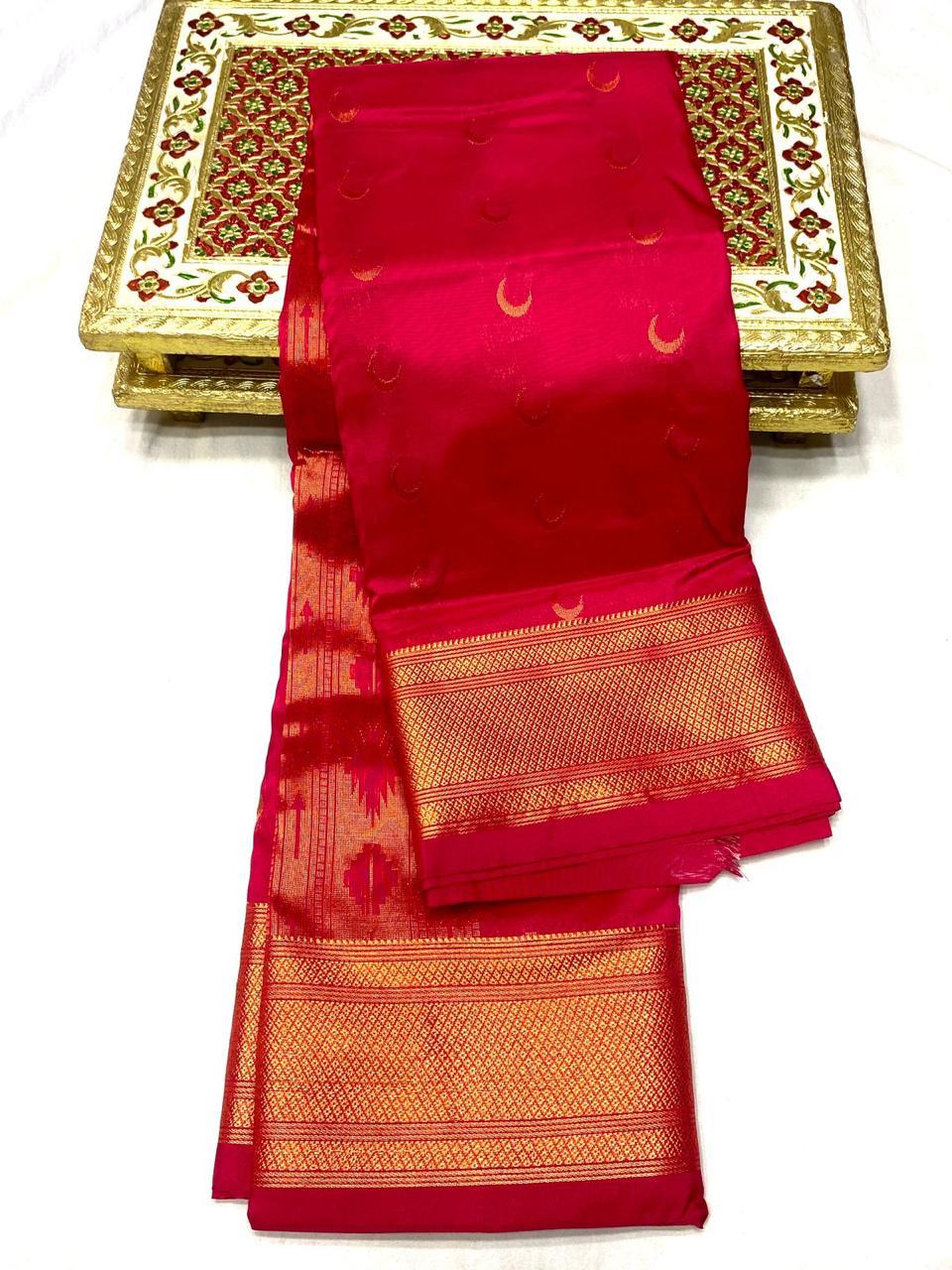 Chandrakor Kalanjali Paithani saree in soft tana silk, full drape