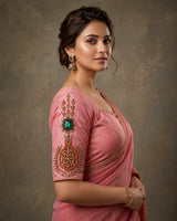 Rose Mosaic Hand Embroidered Designer Blouse