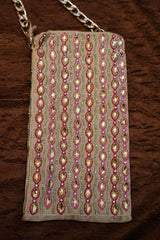 Embroidered Mobile Sling Bag | Mirror Work Phone Bag