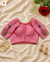Rose Mosaic Hand Embroidered Designer Blouse