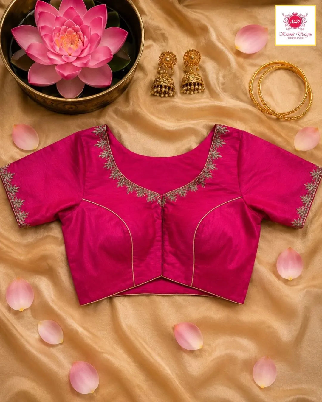 Noor-e-Dabka Blouse - Rani Fuchsia