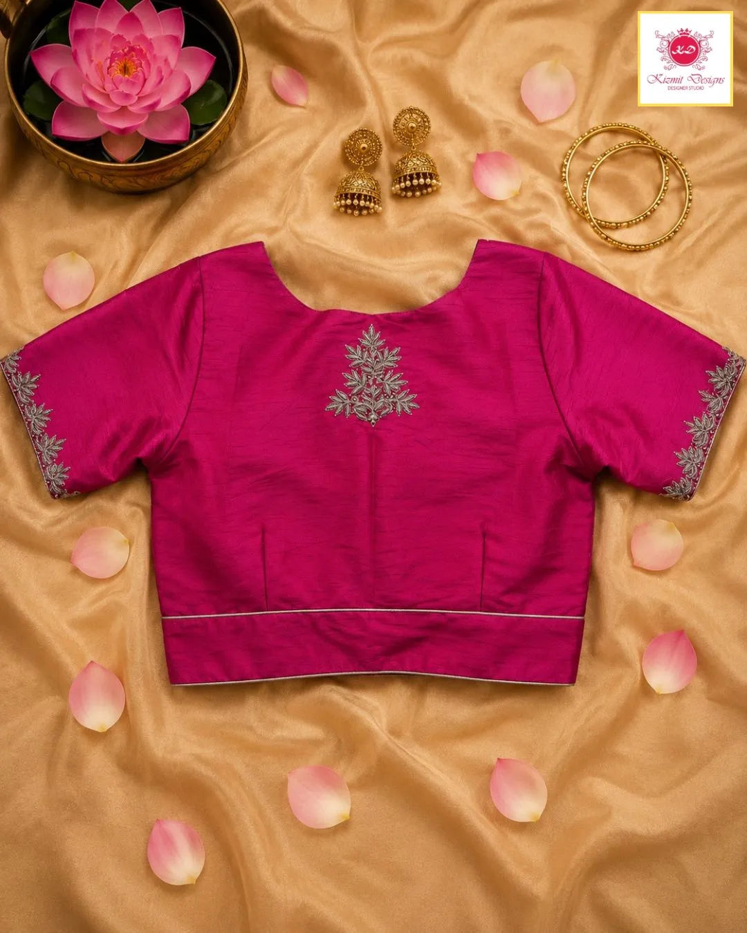 Noor-e-Dabka Blouse - Rani Fuchsia