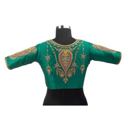 Emerald Green Paisley And Jhumkas Blouse