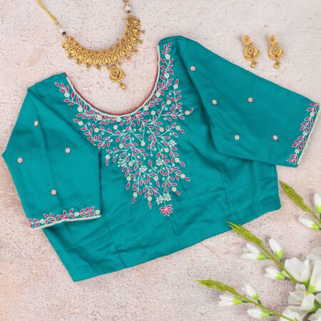 Jade Green Pearl Blouse