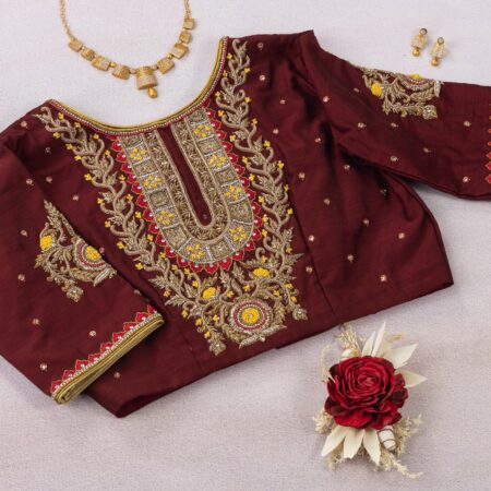 Maroon Shade Floral Blouse