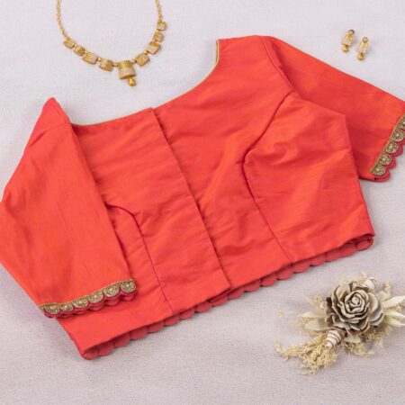 Peachish Pink Paisley Motifs Blouse