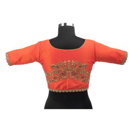 Peachish Pink Paisley Motifs Blouse
