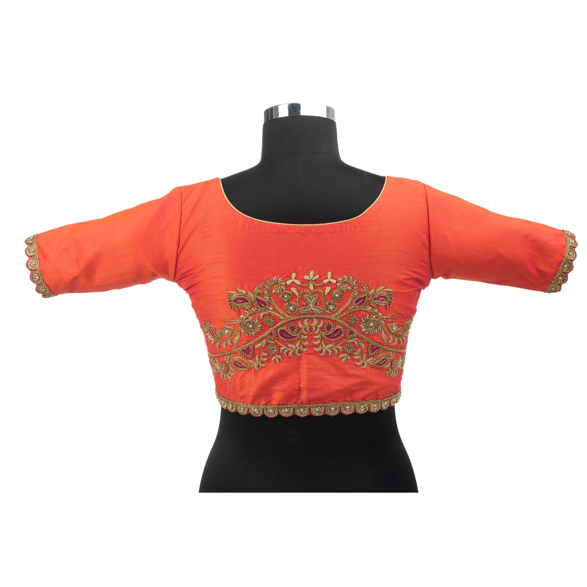 Peachish Pink Paisley Motifs Blouse
