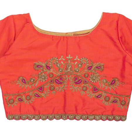 Peachish Pink Paisley Motifs Blouse