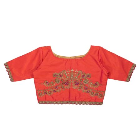 Peachish Pink Paisley Motifs Blouse