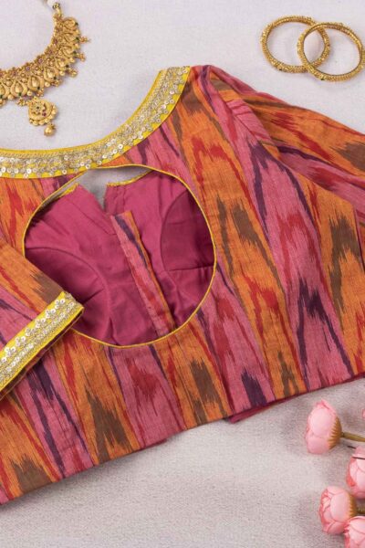 Wine Shade Ikkat Blouse