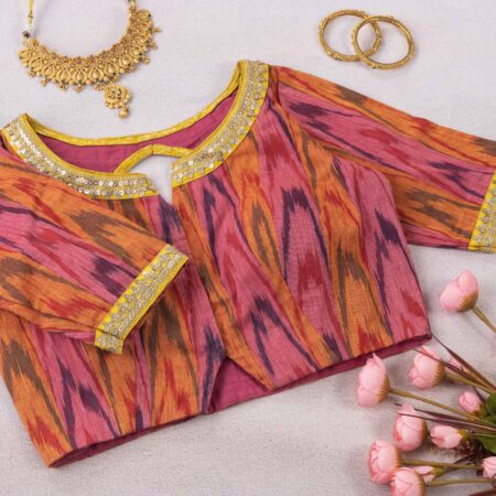 Wine Shade Ikkat Blouse